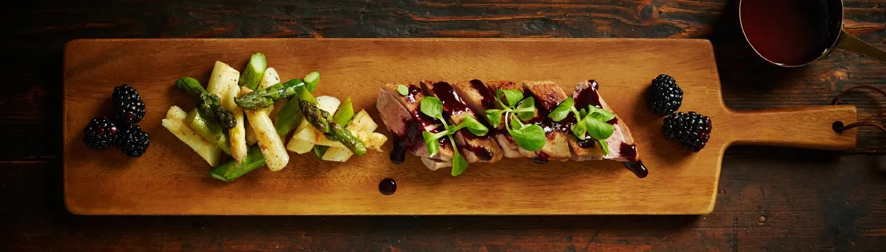 Food on a chopping board